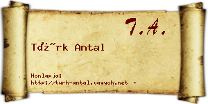 Türk Antal névjegykártya